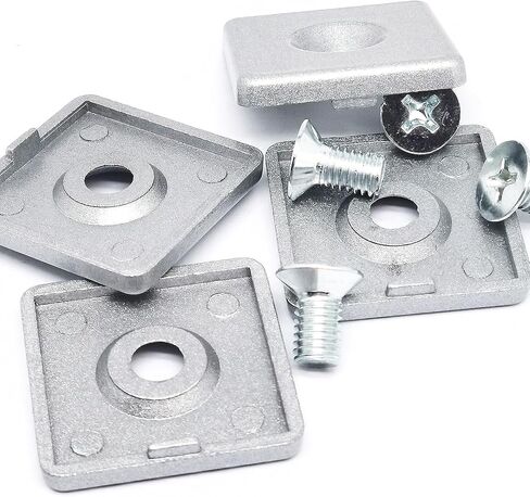 4set 2020 Series European Standard a 1/4""(6mm) Hole Profile End Cap with M6X12mm Mounting Screws,End Cap Cover for Aluminum Profile,Aluminum Extrusion t-Slot Accessories, Silver in Saudi Arabia