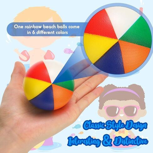 Jexine 150 Pcs Mini Beach Stress Balls Bulk, 2.5 inches Small Beach Balls Mini Rainbow Squeeze Balls Toys for Beach Party Favors Girls Boys Birthday Hawaiian Summer Water Games Supplies in Saudi Arabia