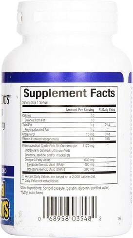 Natural Factors RxOmega-3, Natural Support for Heart Health with DHA and EPA, Daily Dietary Supplement, 60 Softgels in Saudi Arabia