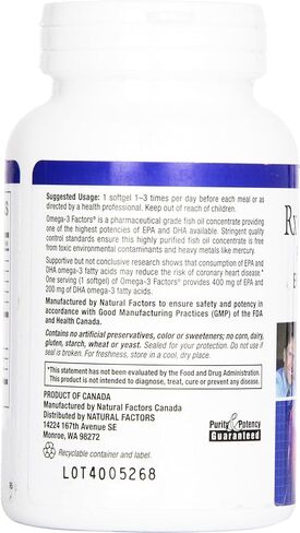 Natural Factors RxOmega-3, Natural Support for Heart Health with DHA and EPA, Daily Dietary Supplement, 60 Softgels in Saudi Arabia