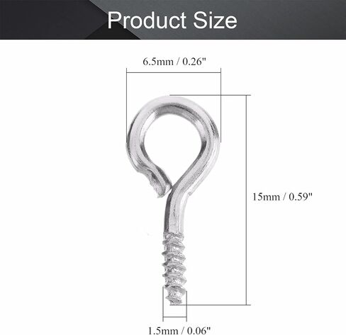 MroMax 25PCS 0.83" Eye Screw Self-Tapping Screws Blue Zinc Plated Screw-in Ceiling Hooks Hanging Hooks Mug Hooks Plant Hooks Open End Eye Bolt Hooks for Home, Office and Workplace in Saudi Arabia