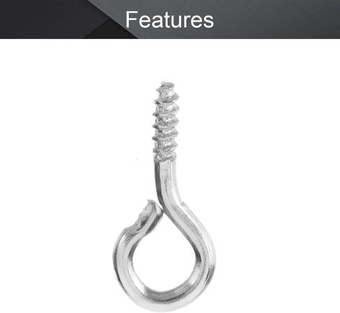 MroMax 25PCS 0.83" Eye Screw Self-Tapping Screws Blue Zinc Plated Screw-in Ceiling Hooks Hanging Hooks Mug Hooks Plant Hooks Open End Eye Bolt Hooks for Home, Office and Workplace in Saudi Arabia