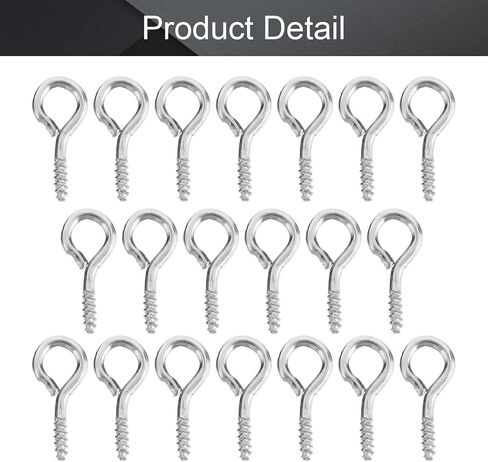 MroMax 25PCS 0.83" Eye Screw Self-Tapping Screws Blue Zinc Plated Screw-in Ceiling Hooks Hanging Hooks Mug Hooks Plant Hooks Open End Eye Bolt Hooks for Home, Office and Workplace in Saudi Arabia