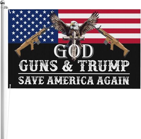 بنادق الله وترامب ينقذان أمريكا مرة أخرى 2024 علم لغرفة المراهقين أعلام مضحكة مزدوجة الجوانب ديكور جدار للشاطئ 3x5 قدم، بنادق الله وترامب ينقذان أمريكا مرة أخرى 2024 نسيج لغرفة النوم in Kuwait