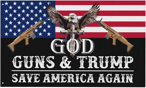 بنادق الله وترامب ينقذان أمريكا مرة أخرى 2024 علم لغرفة المراهقين أعلام مضحكة مزدوجة الجوانب ديكور جدار للشاطئ 3x5 قدم، بنادق الله وترامب ينقذان أمريكا مرة أخرى 2024 نسيج لغرفة النوم in Kuwait