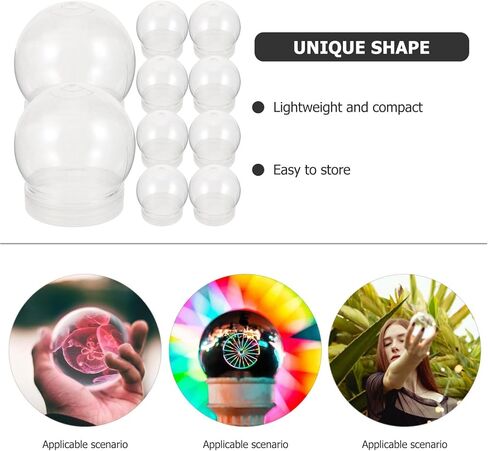 EXCEART 10pcs DIY Clear Plastic Water Globe Snow Globe 2Inch Clear Snow Globe with Screw Off Cap for DIY Crafts Christmas Home Decoration in Saudi Arabia