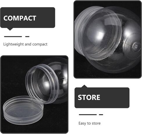 EXCEART 10pcs DIY Clear Plastic Water Globe Snow Globe 2Inch Clear Snow Globe with Screw Off Cap for DIY Crafts Christmas Home Decoration in Saudi Arabia
