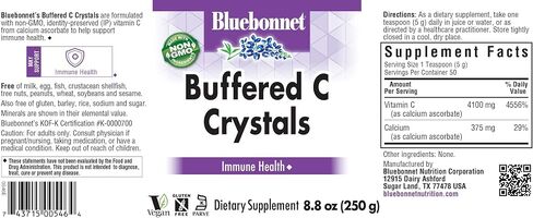 Bluebonnet Nutrition Buffered C Crystals, Buffered Vitamin C Powder, for Immune Health, for Antioxidant Protection, Soy Free, Gluten Free, Non-GMO, Kosher, Dairy Free, Vegan, Powder, 8.8 oz (250 g) in Saudi Arabia