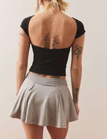 Lentta Women's Summer Mini Skort Cotton Athletic Adjustable Waistband Skirt & Inner Shorts with Pocket in Saudi Arabia
