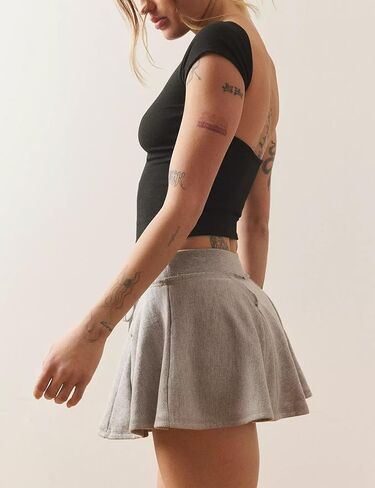 Lentta Women's Summer Mini Skort Cotton Athletic Adjustable Waistband Skirt & Inner Shorts with Pocket in Saudi Arabia