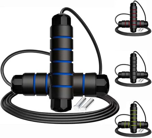 Adjustable Weighted Jump Rope, 9ft Long Tangle-Free Rapid Speed Jumprope for Fitness Exercise Workout Home Gym Double Dutch Crossfit, Battle Skipping Jumping Rope for Women Kid Men Girl Tall Boy in Saudi Arabia