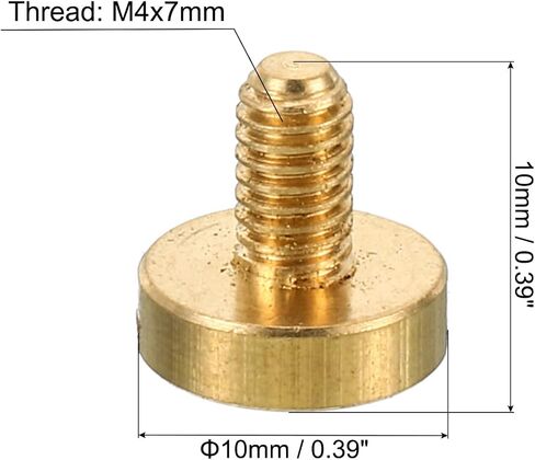 مسامير إبهام مخرشة M4x7mm من PATIKIL، 10 عبوات من البراغي النحاسية ذات الرأس المسطح ومثبتات المقابض مع أكتاف مستقيمة لإضاءة الأثاث والميكانيكية الإلكترونية in Saudi Arabia