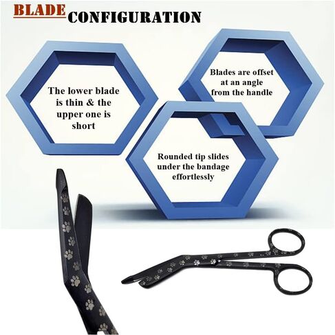 Lister Bandage Scissors 5.5" Nurse Vet Tech Gift - Made of Stainless Steel - First Aid, Used For Cutting Gauze, Tape, Clothing Bandages, Vet Wrap Adhesive Removal (Silver Paws) in Kuwait