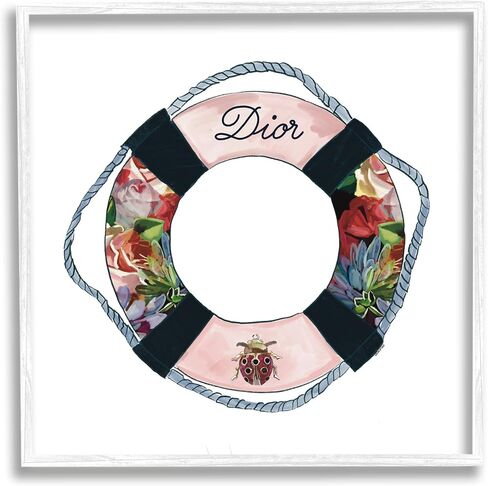 Stupell Industries Floral Patterned Life Preserver Upscale Fashion Motif Framed Wall Art, Design By Amelia Noyes in Saudi Arabia