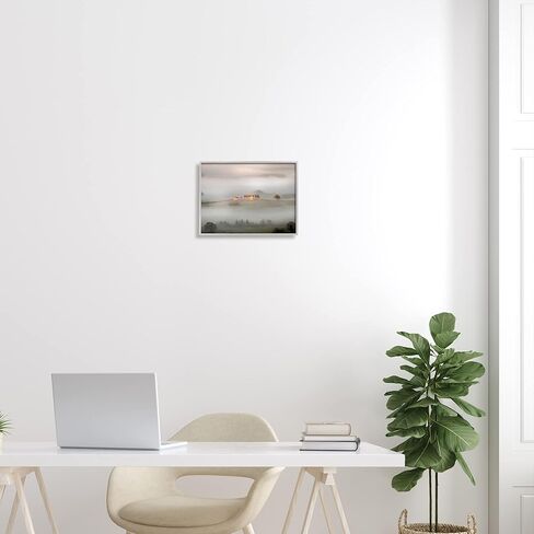 Stupell Industries Lone Misty Cottage Rural Fields Thick Fog Framed Wall Art, Design By James Dobson in Saudi Arabia