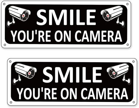 Smile Your on Camera Signs - Warning The Owner Of This Property Sign - 3 Pack 10 x 7 Inch - 24 Hour Video Surveillance Sign Rust Free Aluminum in Saudi Arabia