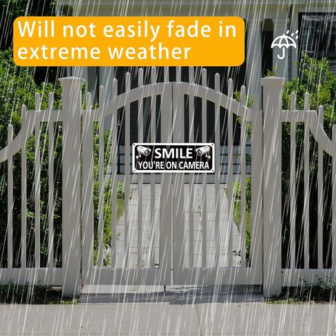 Smile Your on Camera Signs - Warning The Owner Of This Property Sign - 3 Pack 10 x 7 Inch - 24 Hour Video Surveillance Sign Rust Free Aluminum in Saudi Arabia