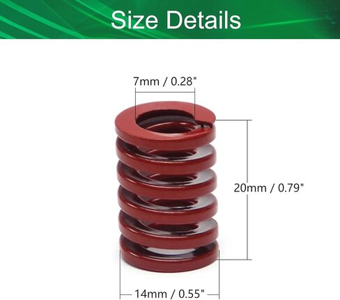 Yinpecly 10mm OD 5mm ID 20mm Long Spiral Stamping Heavy Load Compression Mould Die Spring, for Mechanical Equipment 3D Printer Accessories Green Tone 10pcs in Saudi Arabia