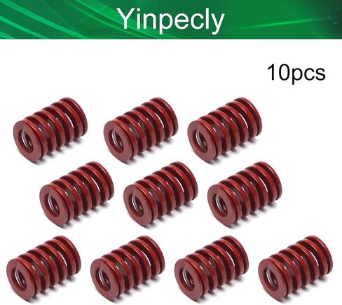 Yinpecly 10mm OD 5mm ID 20mm Long Spiral Stamping Heavy Load Compression Mould Die Spring, for Mechanical Equipment 3D Printer Accessories Green Tone 10pcs in Saudi Arabia