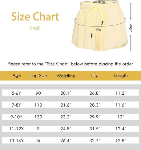Girl Kids Flowy Shorts with Pocket Youth Butterfly Athletic Shorts Running Titness Shorts Active Workout Sports in Saudi Arabia