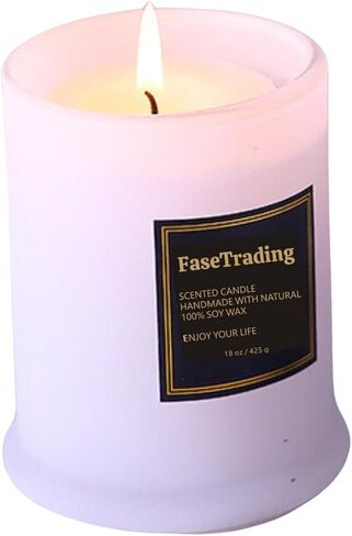 Soy Candles Lavender Scented | 18 Oz Jar Candle | 75 Plus Hours Burn Time | Autumn Candle Natural Soy Wax | Women Gift Candle, Aromatherapy Candle in Saudi Arabia