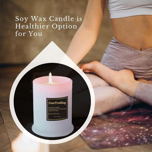 Soy Candles Lavender Scented | 18 Oz Jar Candle | 75 Plus Hours Burn Time | Autumn Candle Natural Soy Wax | Women Gift Candle, Aromatherapy Candle in Saudi Arabia
