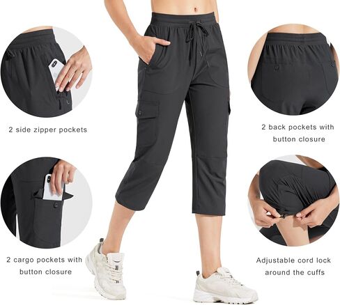Libin Women's Hiking Cargo Joggers Pants Lightweight Quick Dry Capris Golf Pants for Travel Outdoor Casual in Saudi Arabia
