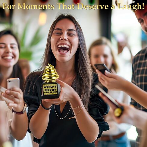 Funwares World's Greatest Piece of Poop: Funny Emoji Poop Trophy, Humorous Desk-Sized Novelty Trophy for Recognition, Gag or Prank Gifts, Friendly Competitions, and Motivation in Saudi Arabia