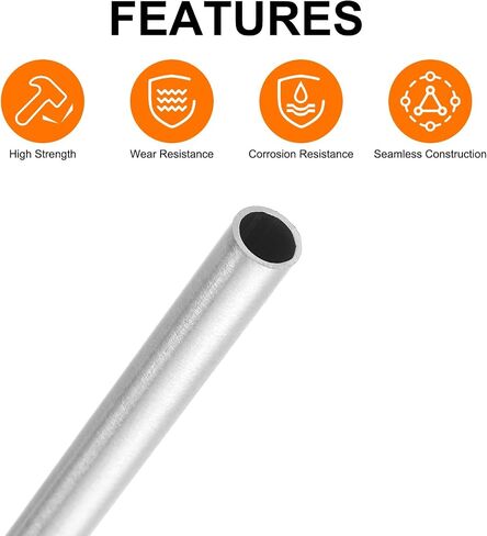 uxcell 5Pcs 304 Stainless Steel Tube, OD 6mm x 0.5mm Wall Thick 300mm Length Capillary Metal Tubing for Industry Machinery in Saudi Arabia