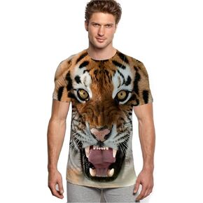 3D Print Tiger T Shirt, Novelty Short Sleeve Funny Graphic T Shirts for Couples