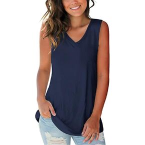 SAMPEEL Tank Tops for Women Cami Deep V Neck Sleeveless Shirts Womens Tees Casual Tee
