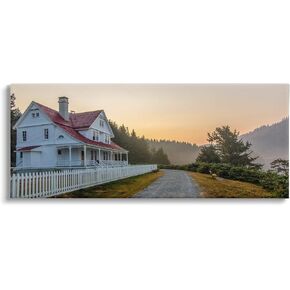 Stupell Industries Cozy Rural Country House Warm Mountain Sunset Canvas Wall Art, Design By Jeff Poe
