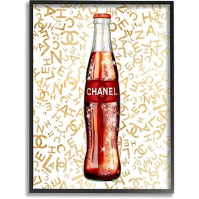 Stupell Industries Trendy Glam Pattern Vintage Style Soda Bottle Framed Wall Art, Design By Ziwei Li