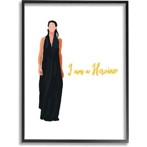 Stupell Industries Motivational Heroine Girl Power Phrase Female Fashion Framed Wall Art, Design By Amelia Noyes