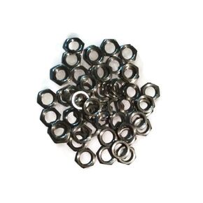 Panel Nut 3/8-32 Thread 1/2" Hex Brass Nickel Pack of 50