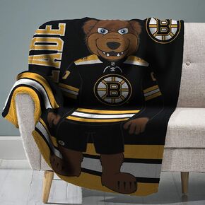 Sleep Squad Boston Bruins Blades 60" x 80" Rachel Plush Blanket –A NHL Mascot Super-Soft Throw