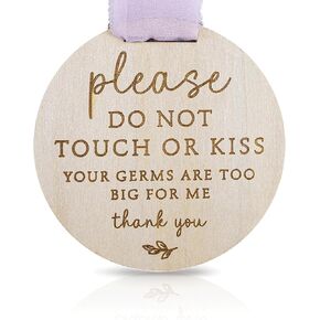 Please Do Not Touch or Kiss Baby Sign, Please Do Not Touch Baby Wooden Sign, No Touching Baby Car Seat Sign or Stroller Tag, Do Not Touch Sign for Newborn Baby 1