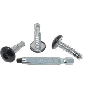 #10 x 3/4 Inch Self Tapping Sheet Metal Screws, Black, SQ #2 Head Bit Included, Cargo Trailer Self Tapping Screws, Exterior RV Skin Fasteners, Enclosed Trailer Repair Screws, 250 Pack by ProCamp in Saudi Arabia