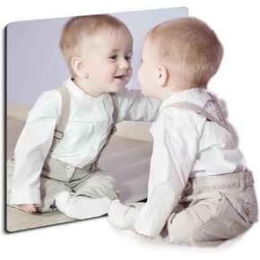 مرآة أمان للأطفال مقاومة للكسر للجدار، مرآة بلاستيكية مثبتة على الحائط، مصنوعة من الأكريليك غير القابل للكسر، سميكة 1/8 بوصة، قطعة واحدة 8 بوصة × 8 بوصة، رائعة لخزانة باب غرفة النوم، مرآة غرف الأطفال in Kuwait