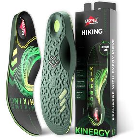 Hiking Insoles for Men - Arch Support Inserts Women - Hiking Boot Insoles - Hike Support Inserts - Back Support Green M