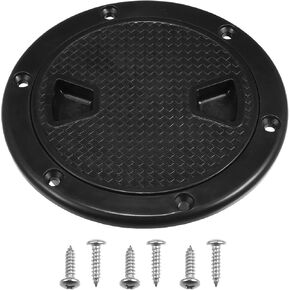 X AUTOHAUX Boat Inspection Deck Plate Hatch Marine Round Inspection Hatch Deck Plate W/Detachable Cover Water Tight for Outdoor Installations Black