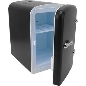 Diydeg Mini Fridge, 4L 6 Can Portable Cooler and Warmer Small Refrigerator for Bedroom, Personal Skincare Fridge for Cosmetics, Beverage, Foods, Dorm, Travel & Car, DC12V AC100-240V (US