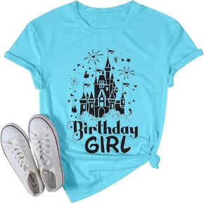 Birthday Shirt Women Magical Tshirt Cute Birthday Party Shirts Magic Kingdom Short Sleeve Tee Top