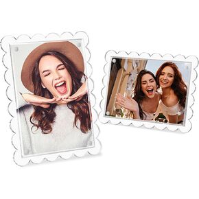 2 حزمة من إطار الصورة الصدفي الأكريليك، إطار صورة شفاف، إطارات صور 5 × 7، إغلاق مغناطيسي مزدوج، فتحات مسند مزدوجة، عرض أفقي عمودي، إطارات صور مغناطيسية متعددة الاستخدام، إطار عائم in Saudi Arabia