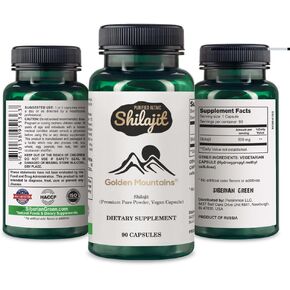 Shilajit Vegan Capsule 500mg Pure Altai 90 Count Premium Trace Minerals