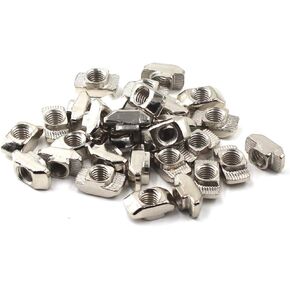 M6 Thread T-Nut for 30 Series European Aluminium Profile Hammer Head Drop in T Slot Nuts Nickel Plated Carbon Steel 50PCS