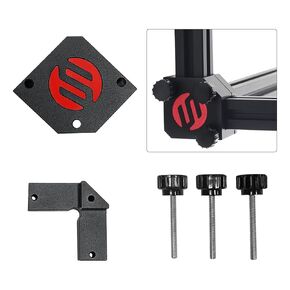 FYSETC 3D Printer Part 2020 Aluminum Extrusion Right-Angle Tool: Voron2.4 6mm Extruded Aluminum V-Slot 20x20 Profile Installation Ruler - Anodized CNC All Metal Corner Bracket with M3x30mm Hand Knob
