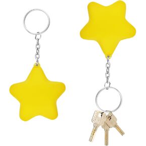 2pcs Floating Key Chain for Boating, Boat Key Floating Keychain with Cute Shapes Boat Key Ring Float for Floating Keyring Fishing Water Sports Goods(Yellow Star)