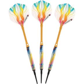 Elkadart Rainbow 90% Tungsten Soft Tip Darts with Storage/Travel Case