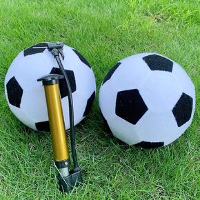 Inflatable Felt Soccer Darts Ball Outdoor Training Sticky Soccer Ball Kick Darts Ball for Inflatable Soccer Darts Board with Magic Tape-Set of 2 Balls(White&Black)